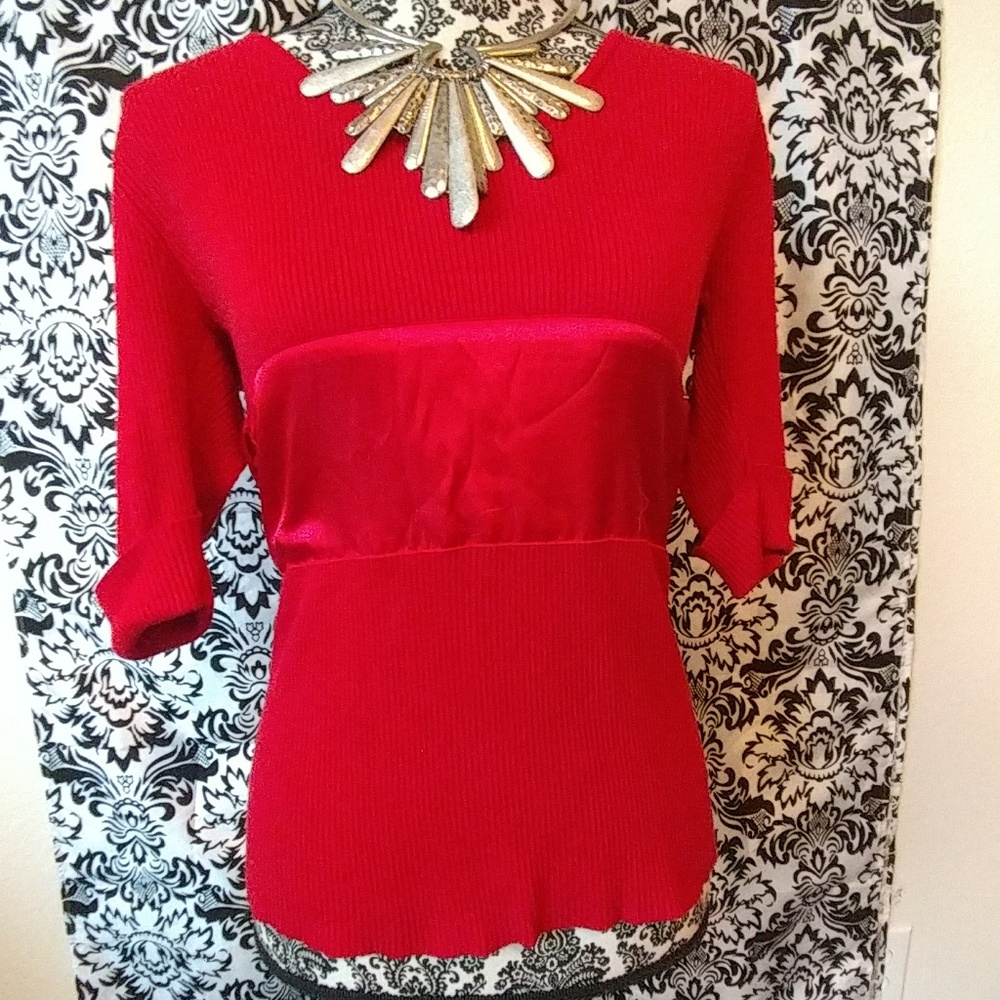 Red ribbed sweater size XL